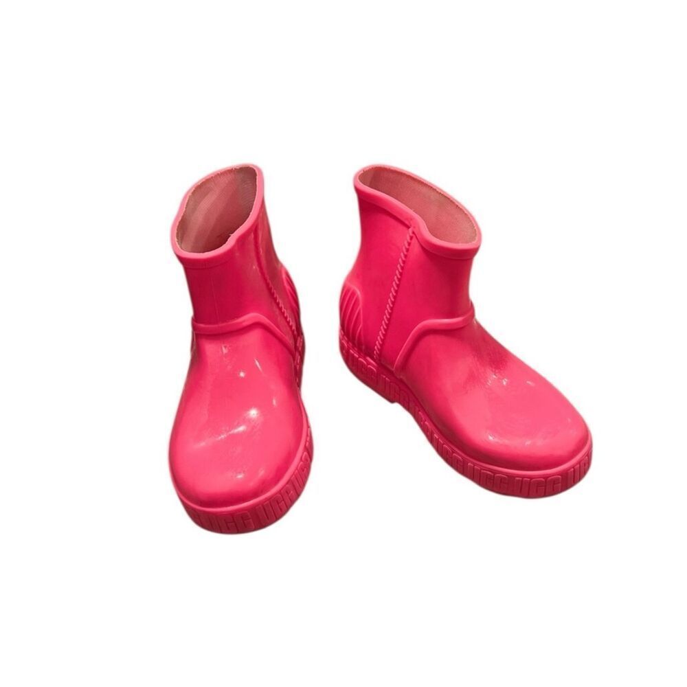 UGG Kids Pink Rain Boots Fleece Lined Size 13 Waterproof School Shoes - Picture 2 of 12